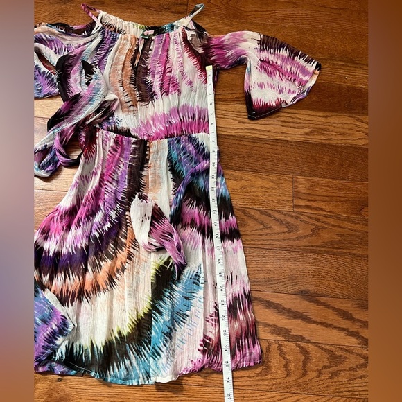 Anthropologie Pinkerton Multicolor Cold Shoulder Sheer Silk Sz S - Picture 10 of 11